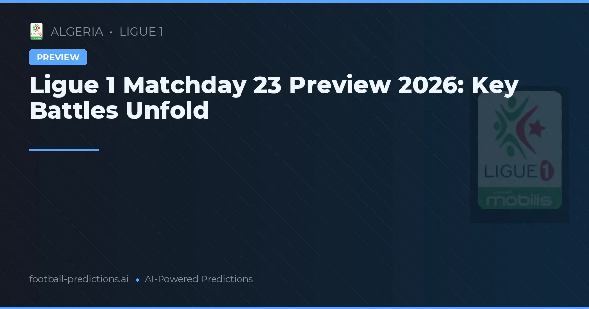 Ligue 1 Matchday 23 Preview 2026: Key Battles Unfold