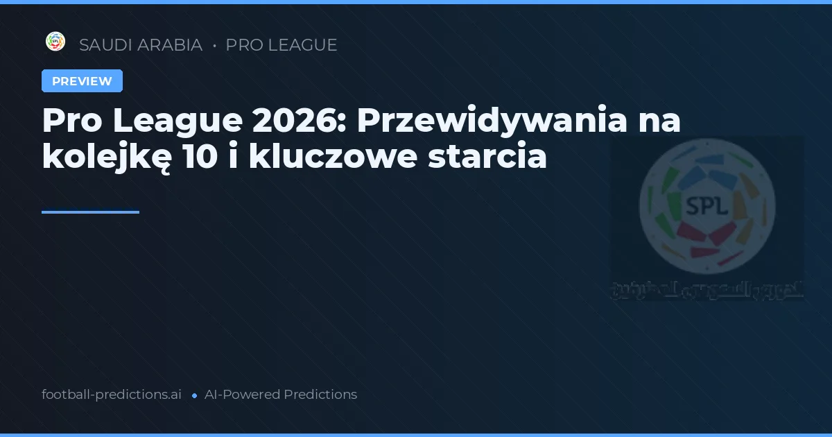 Pro League 2026: Przewidywania na kolejkę 10 i kluczowe starcia