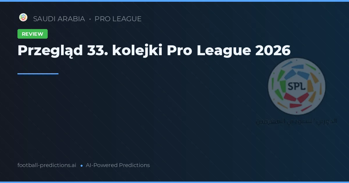 Przegląd 33. kolejki Pro League 2026