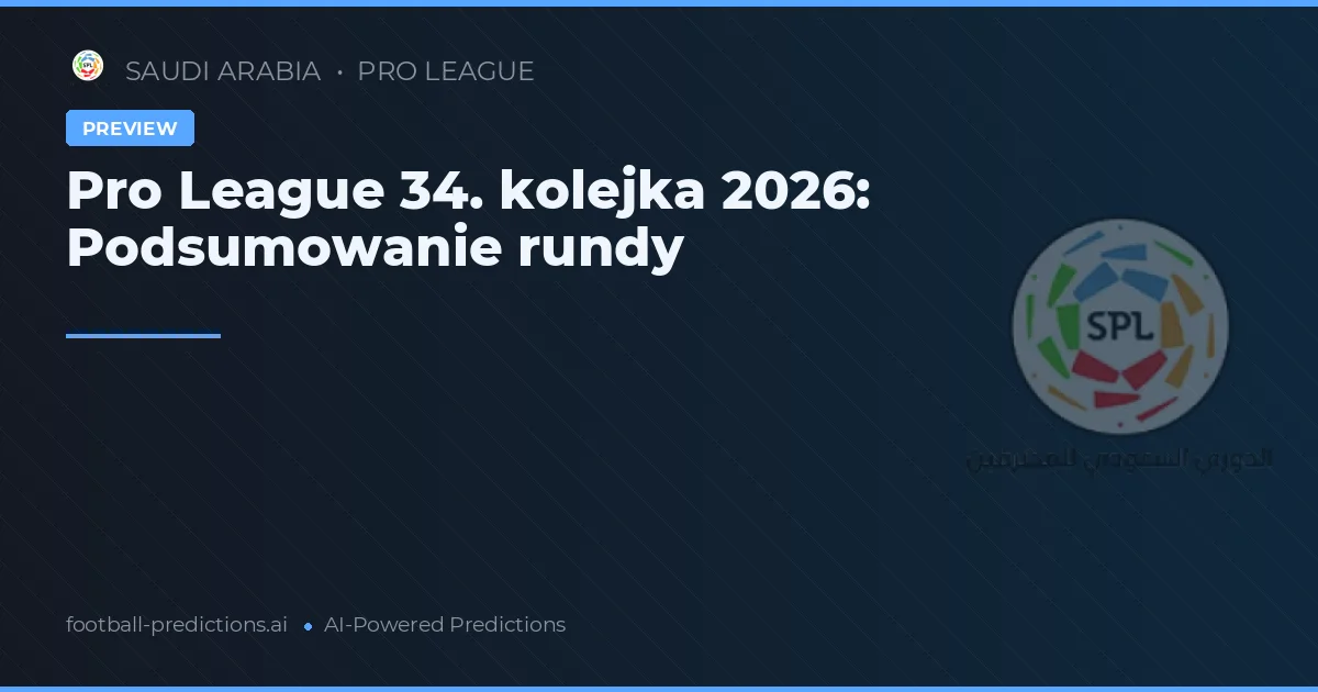 Pro League 34. kolejka 2026: Podsumowanie rundy