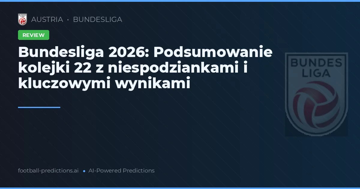 Bundesliga 2026: Podsumowanie kolejki 22 z niespodziankami i kluczowymi wynikami