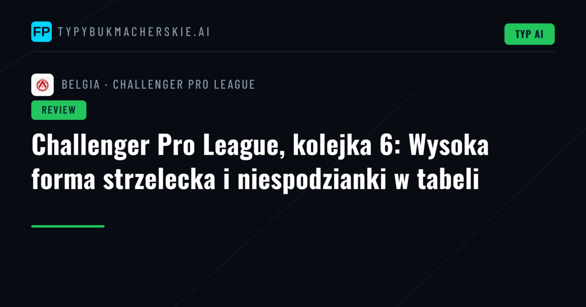 Challenger Pro League, kolejka 6: Wysoka forma strzelecka i niespodzianki w tabeli