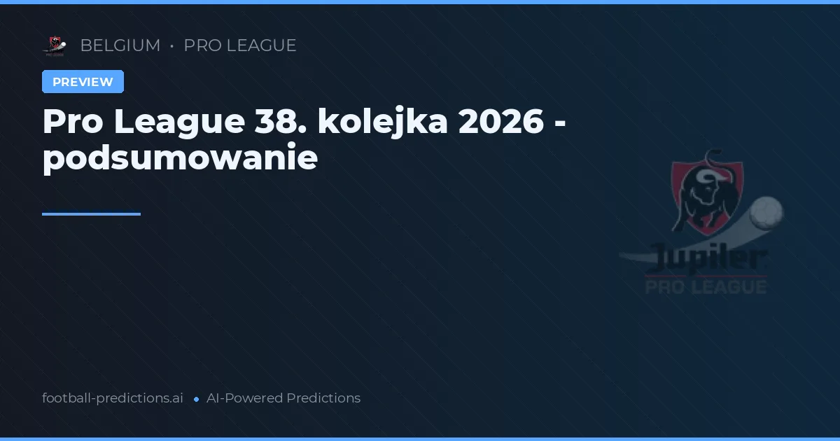 Pro League 38. kolejka 2026 - podsumowanie