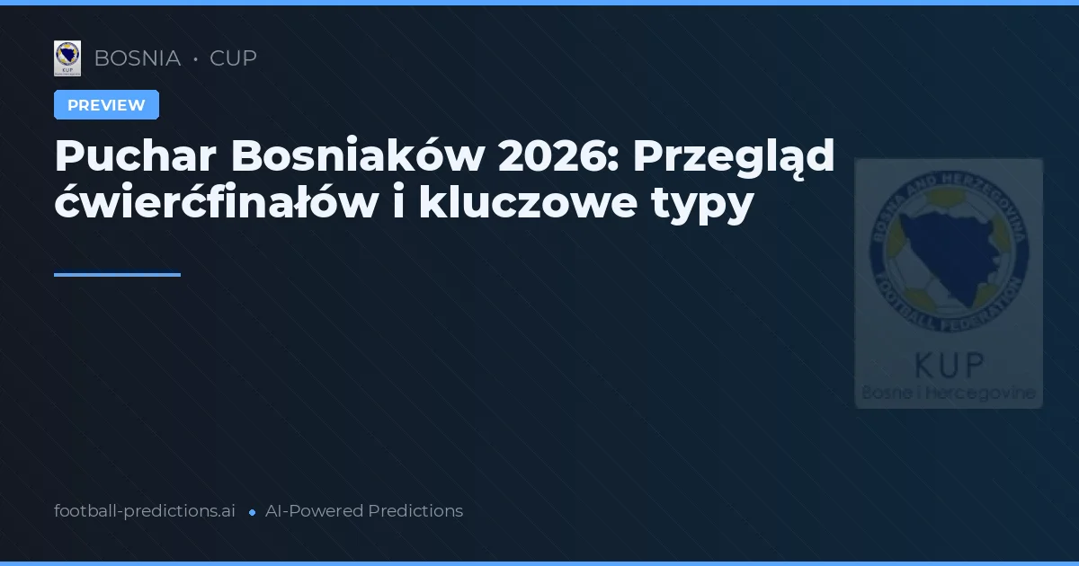 Puchar Bosniaków 2026: Przegląd ćwierćfinałów i kluczowe typy