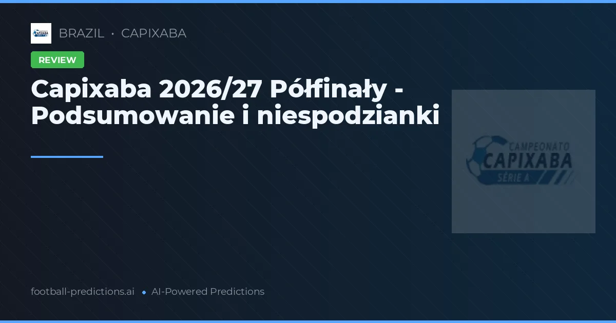 Capixaba 2026/27 Półfinały - Podsumowanie i niespodzianki