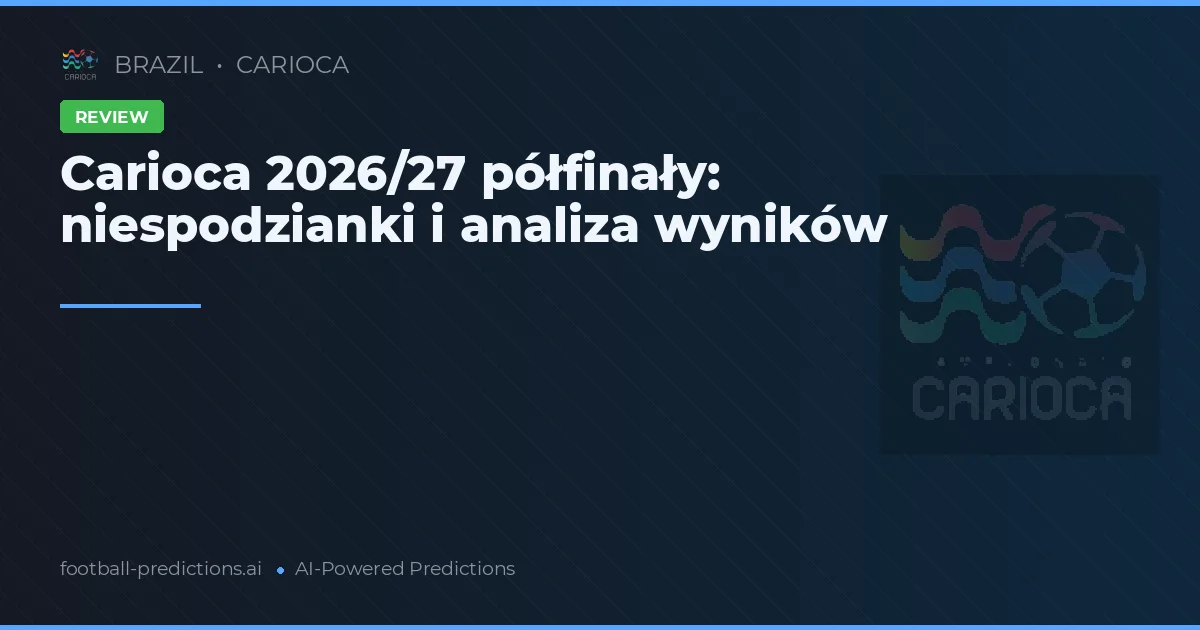 Carioca 2026/27 półfinały: niespodzianki i analiza wyników