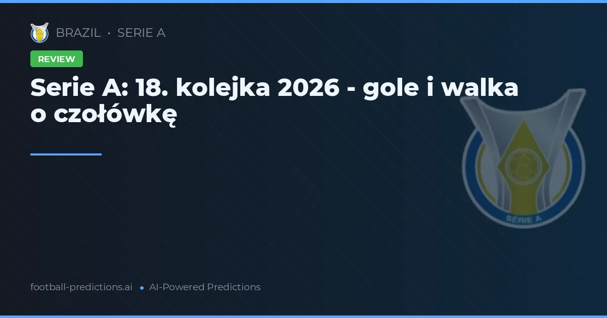 Serie A: 18. kolejka 2026 - gole i walka o czołówkę