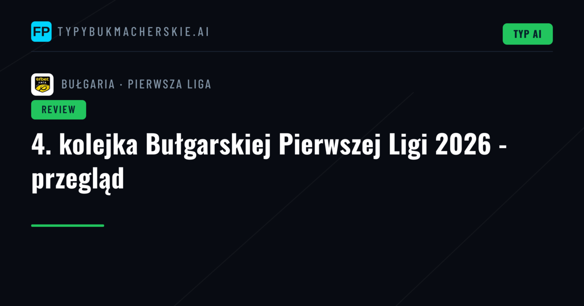 4. kolejka Bułgarskiej Pierwszej Ligi 2026 - przegląd