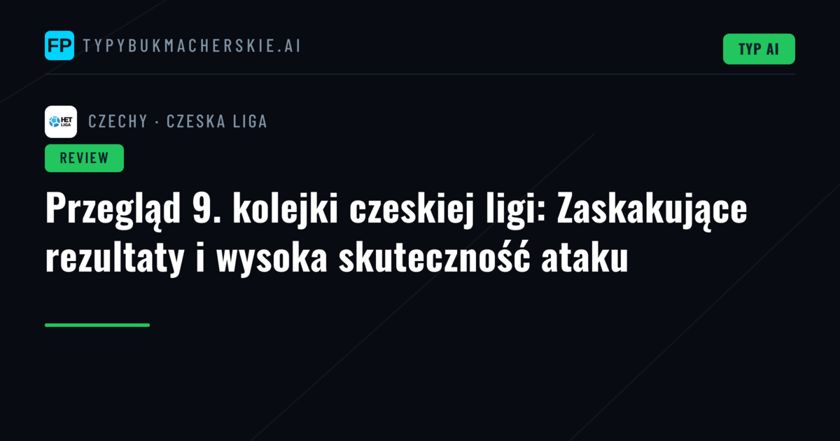 Przegląd 9. kolejki czeskiej ligi: Zaskakujące rezultaty i wysoka skuteczność ataku