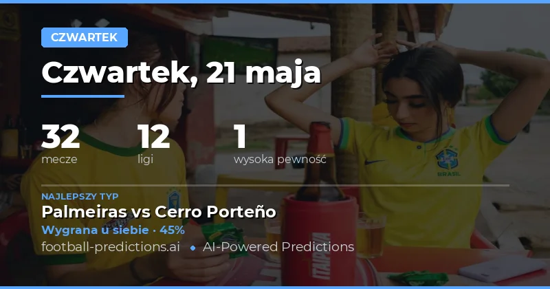 Przegląd meczów czwartkowych na 21 maja 2026