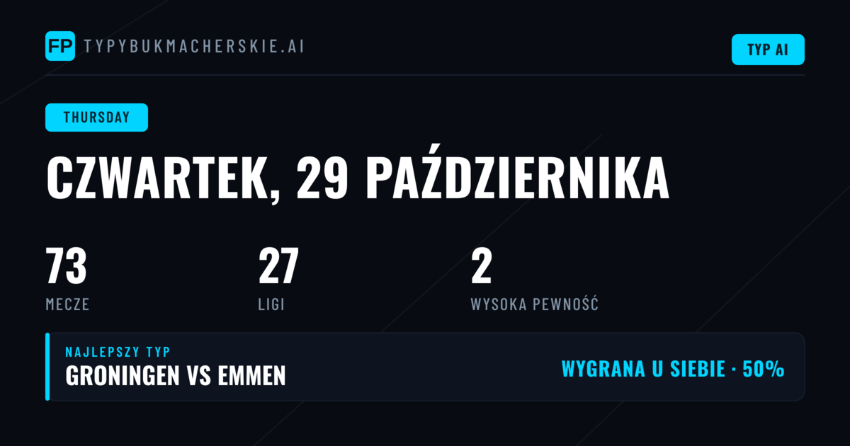 73 mecze w czwartkowym programie