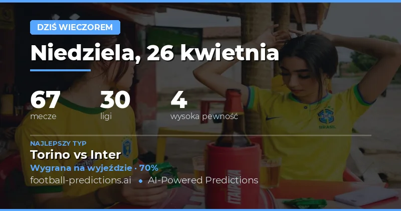 Typy i Prognozy Piłkarskie — Niedziela, 26 kwietnia, 2026