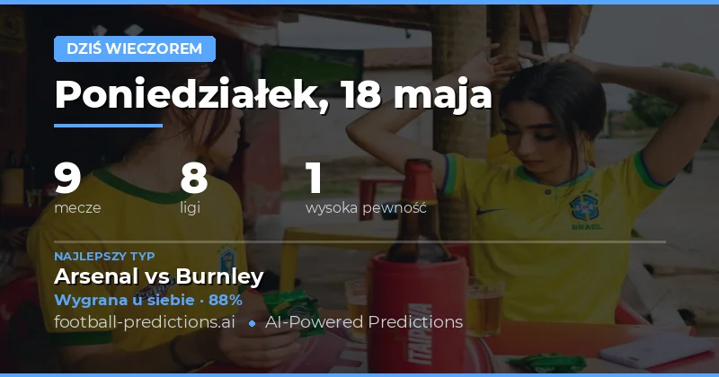 Przegląd dzisiejszych meczów na 18 maja 2026