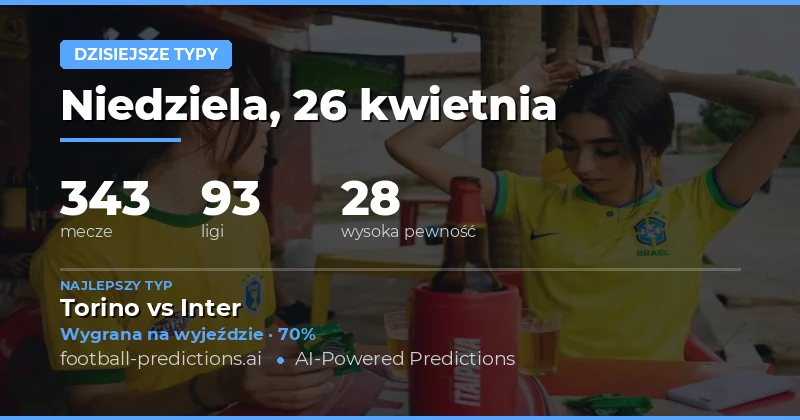 Typy i Prognozy Piłkarskie — Niedziela, 26 kwietnia, 2026