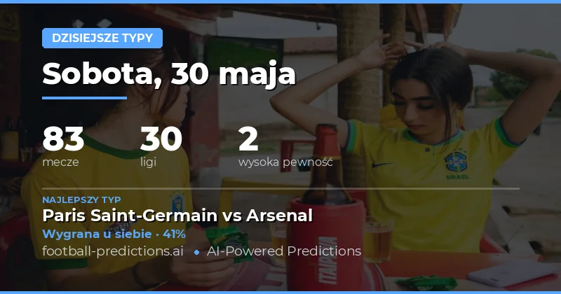 Przewidywania na dzisiejsze mecze piłki nożnej: 30 maja 2026