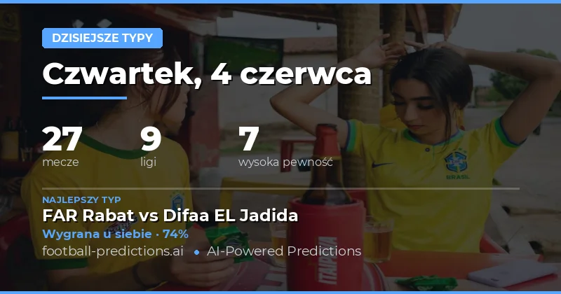 Czwartek, 4 czerwca 2026 — przegląd meczów