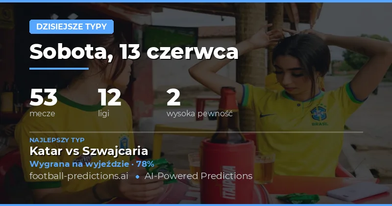 Typy i Prognozy Piłkarskie — Sobota, 13 czerwca, 2026