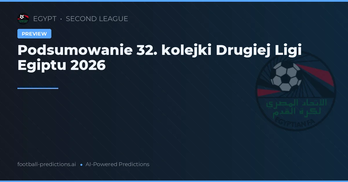 Podsumowanie 32. kolejki Drugiej Ligi Egiptu 2026