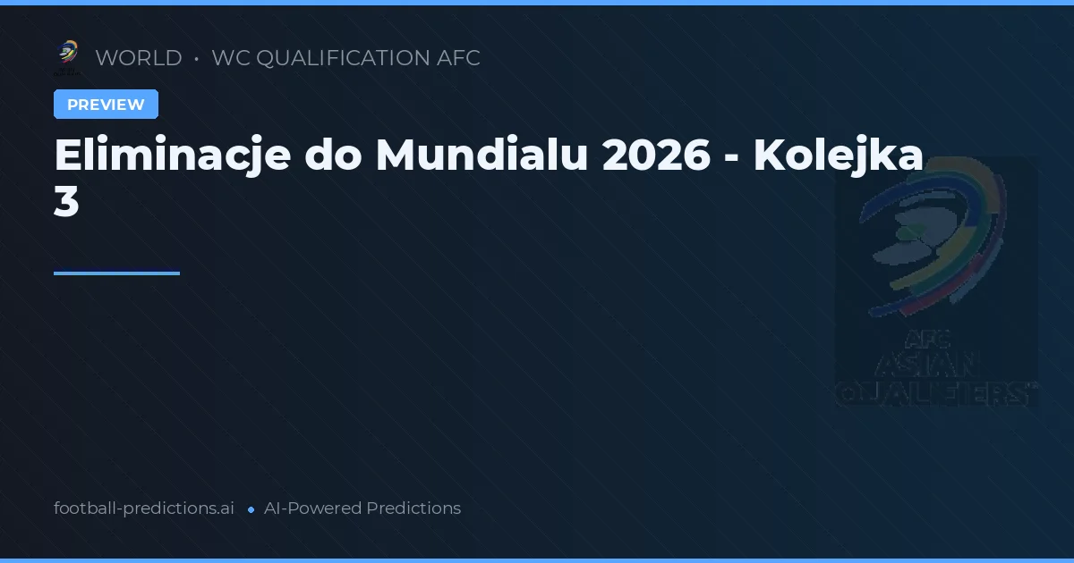 Eliminacje do Mundialu 2026 - Kolejka 3