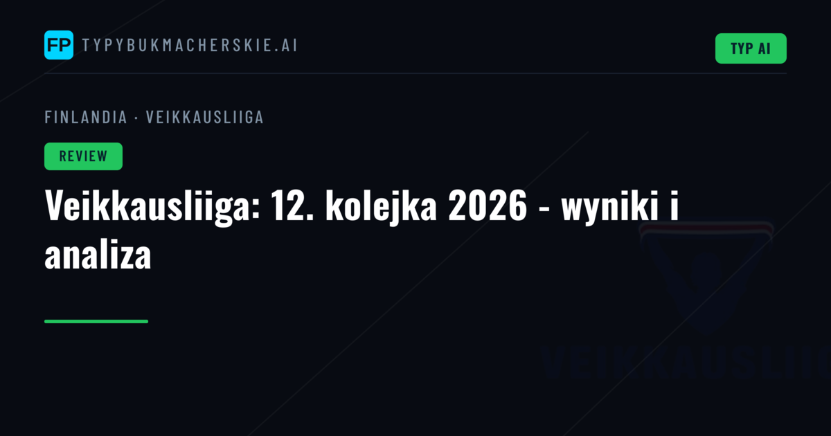 Veikkausliiga: 12. kolejka 2026 - wyniki i analiza
