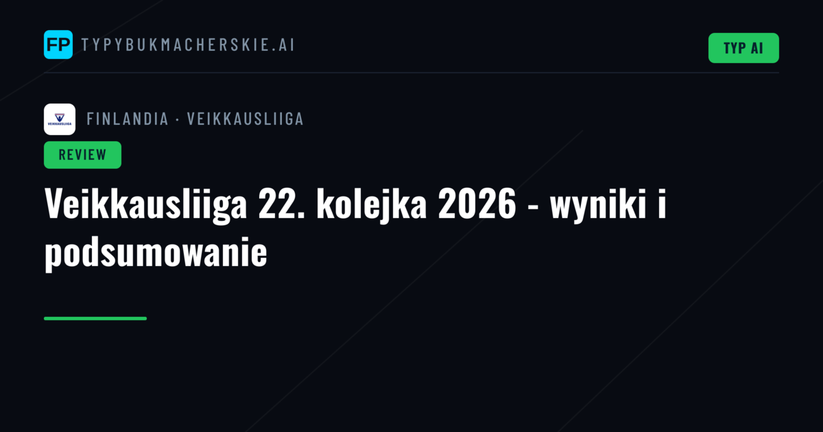 Veikkausliiga 22. kolejka 2026 - wyniki i podsumowanie