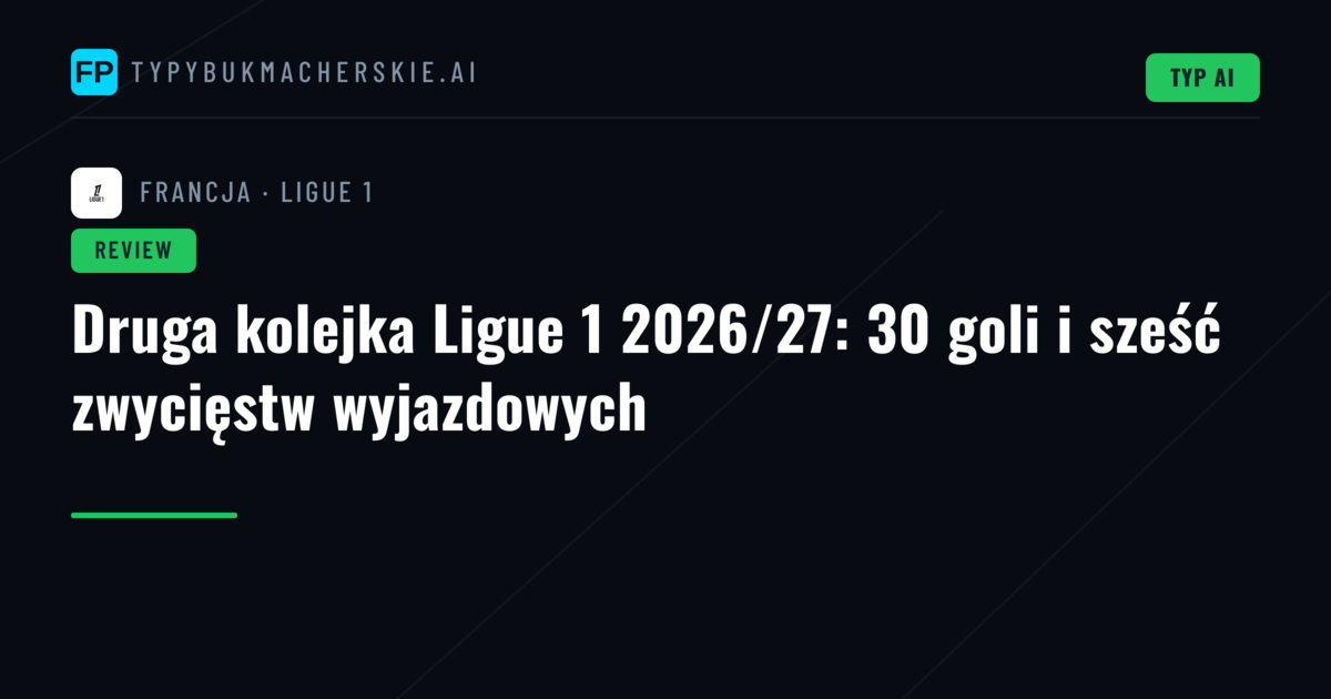 Druga kolejka Ligue 1 2026/27: 30 goli i sześć zwycięstw wyjazdowych