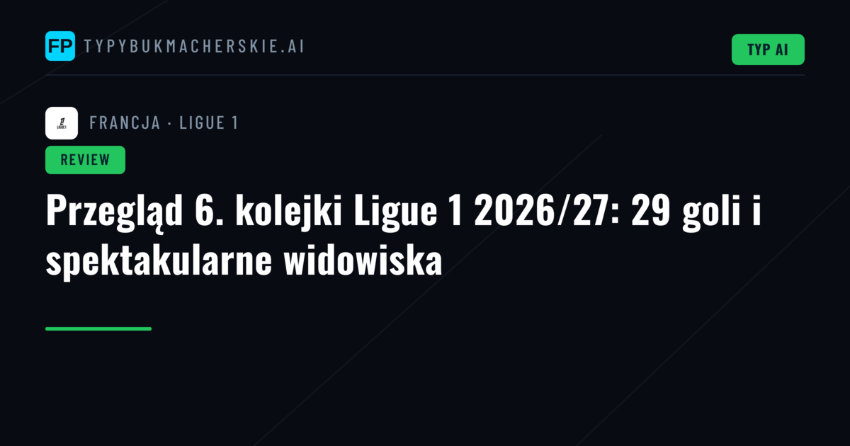 Przegląd 6. kolejki Ligue 1 2026/27: 29 goli i spektakularne widowiska