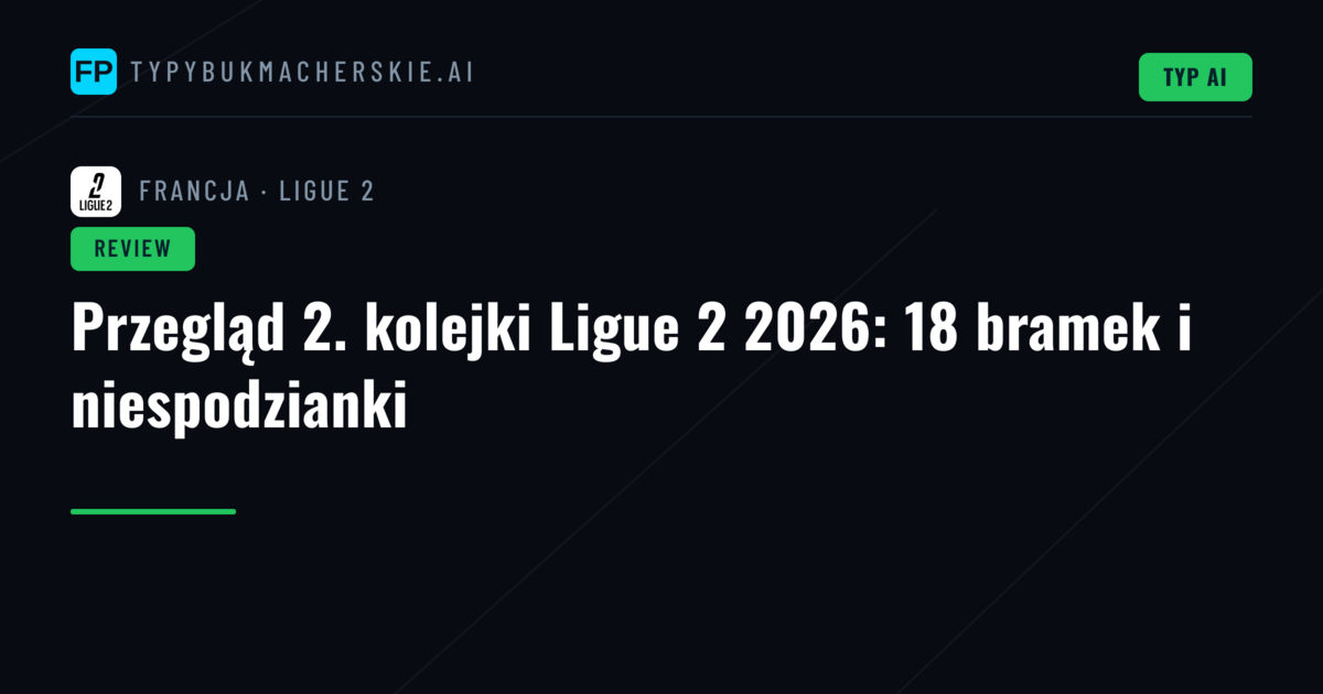 Przegląd 2. kolejki Ligue 2 2026: 18 bramek i niespodzianki