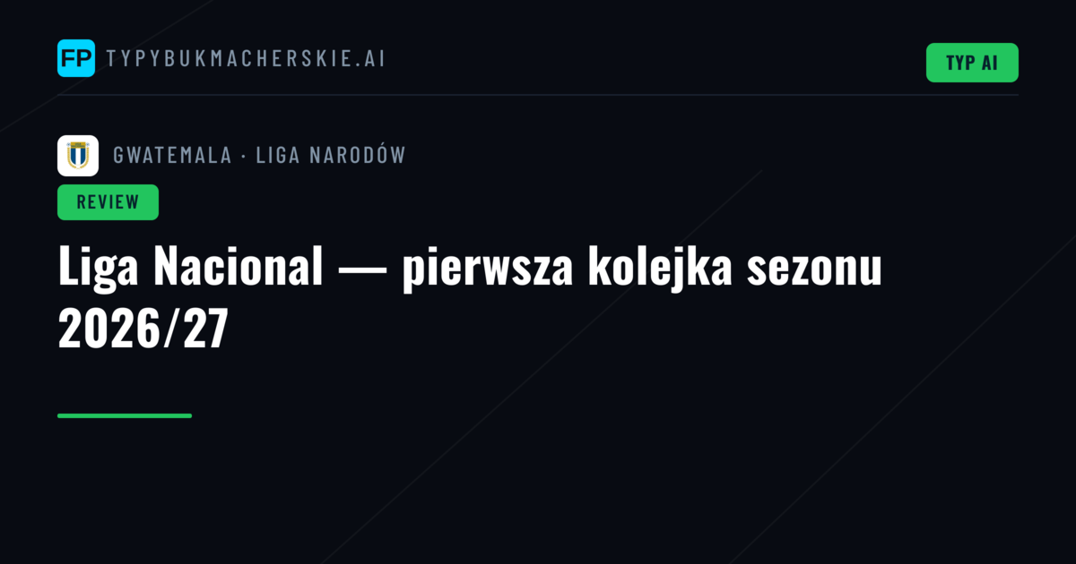 Liga Nacional — pierwsza kolejka sezonu 2026/27