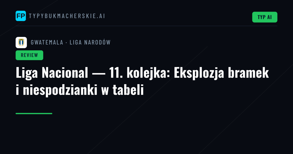 Liga Nacional — 11. kolejka: Eksplozja bramek i niespodzianki w tabeli