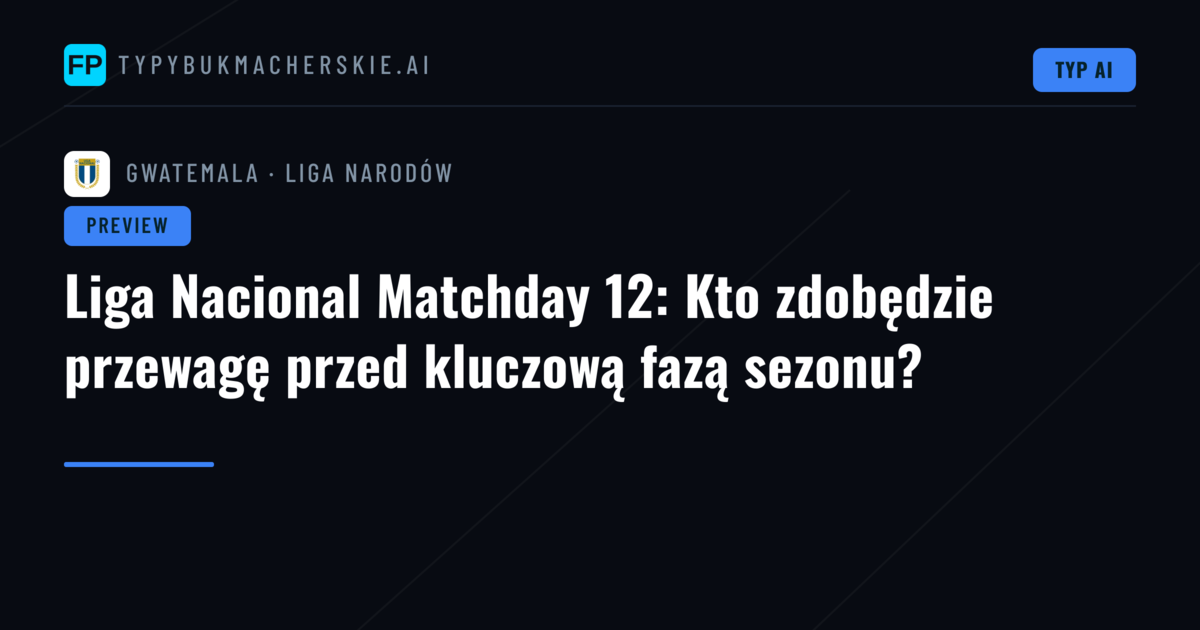 Liga Nacional Matchday 12: Kto zdobędzie przewagę przed kluczową fazą sezonu?