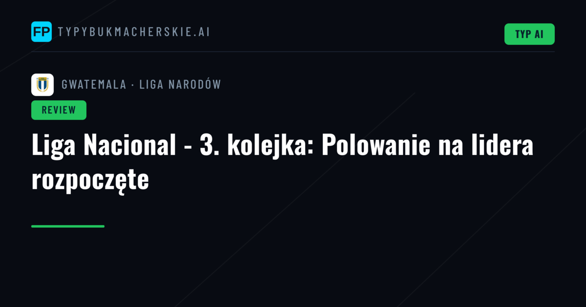 Liga Nacional - 3. kolejka: Polowanie na lidera rozpoczęte
