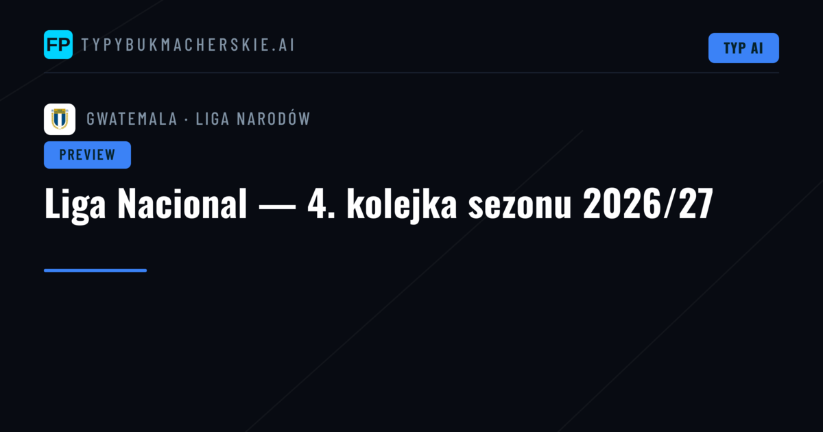 Liga Nacional — 4. kolejka sezonu 2026/27