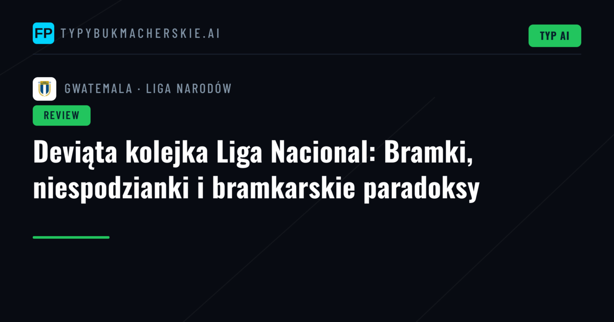 Deviąta kolejka Liga Nacional: Bramki, niespodzianki i bramkarskie paradoksy