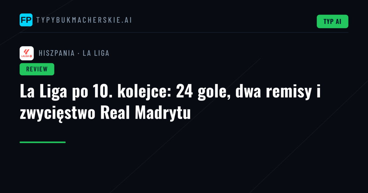 La Liga po 10. kolejce: 24 gole, dwa remisy i zwycięstwo Real Madrytu