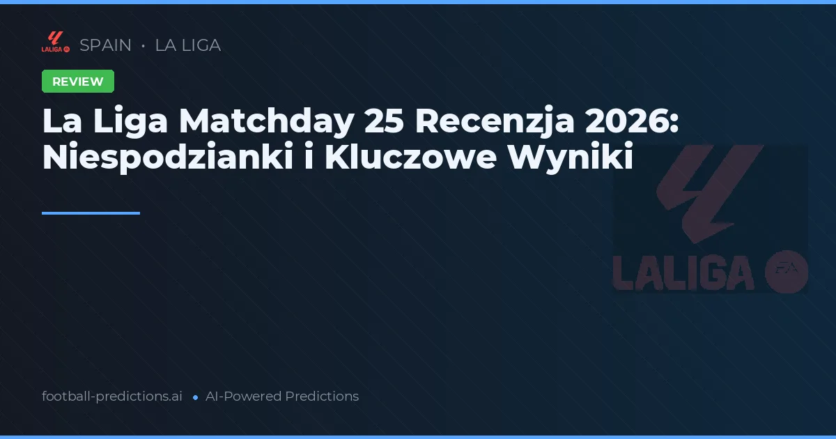 La Liga Matchday 25 Recenzja 2026: Niespodzianki i Kluczowe Wyniki