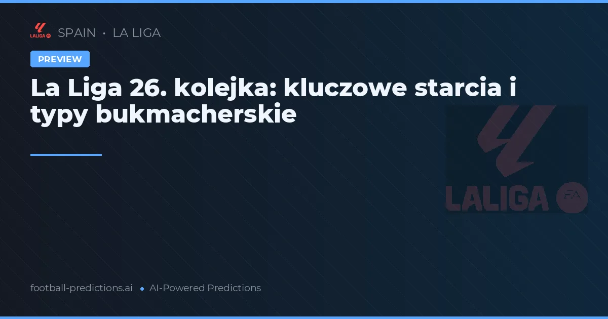 La Liga 26. kolejka: kluczowe starcia i typy bukmacherskie