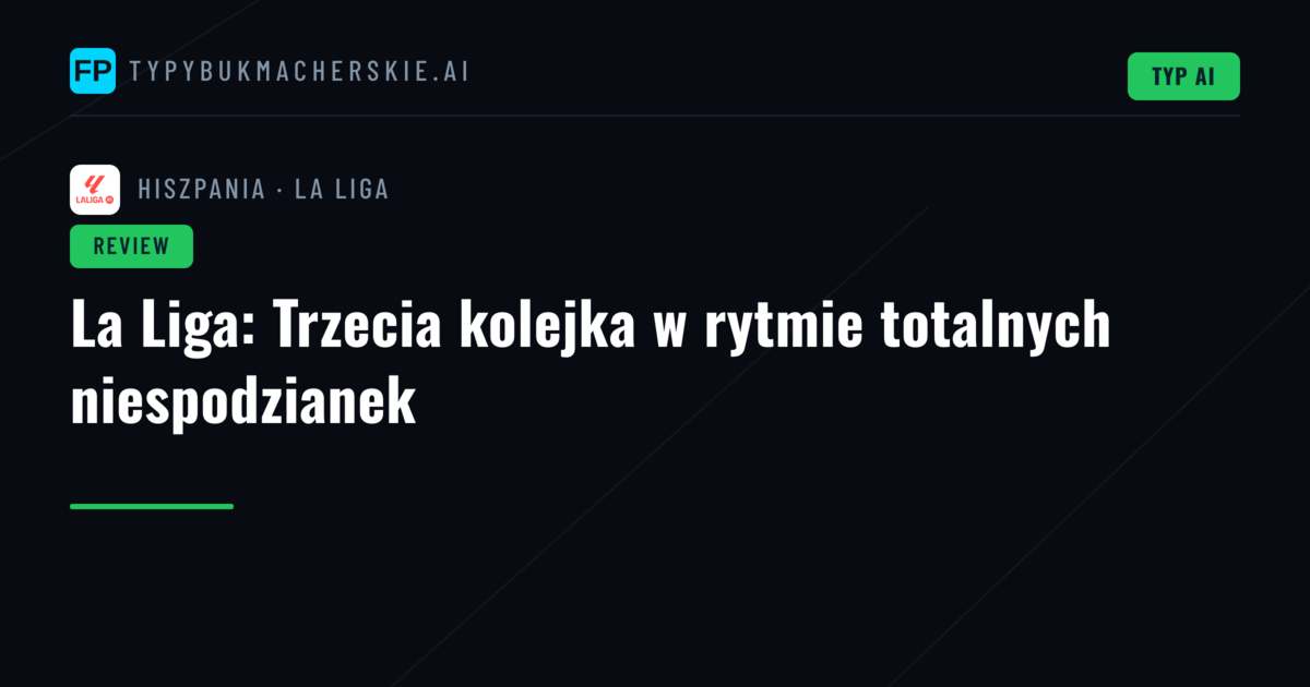 La Liga: Trzecia kolejka w rytmie totalnych niespodzianek