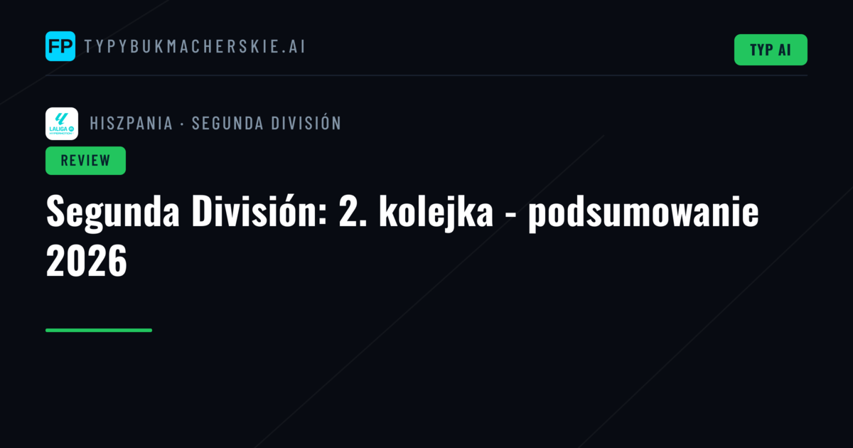 Segunda División: 2. kolejka - podsumowanie 2026