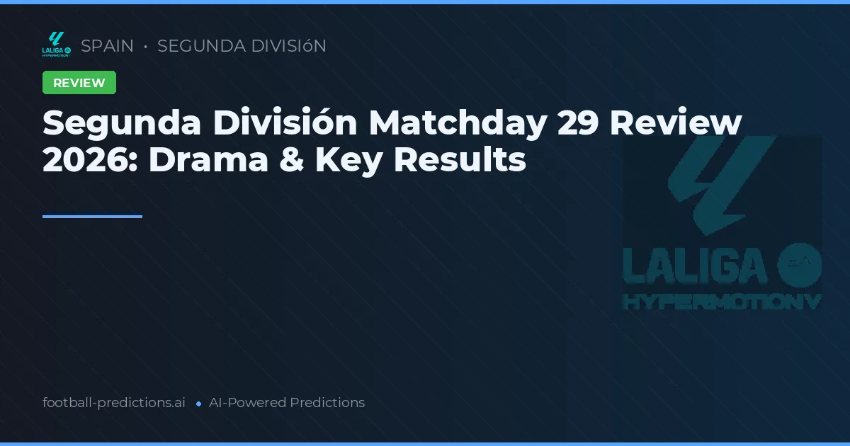 Segunda División Matchday 29 Review 2026: Drama & Key Results