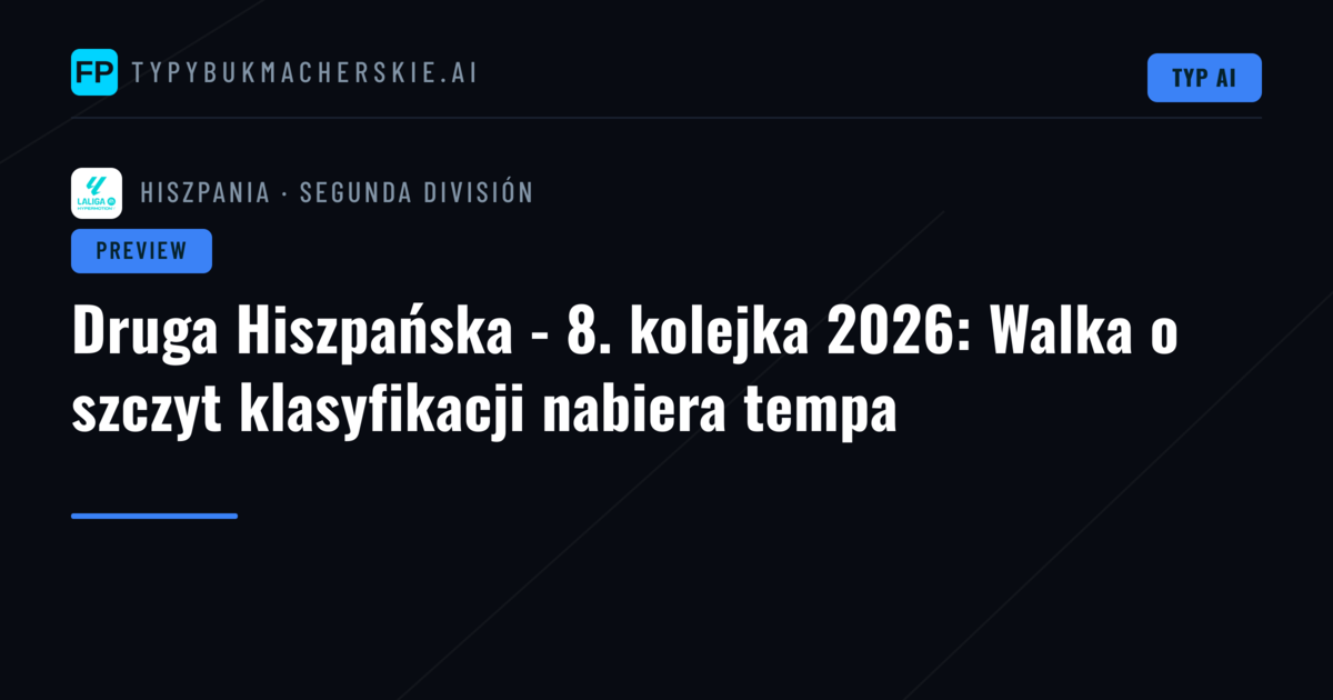 Druga Hiszpańska - 8. kolejka 2026: Walka o szczyt klasyfikacji nabiera tempa