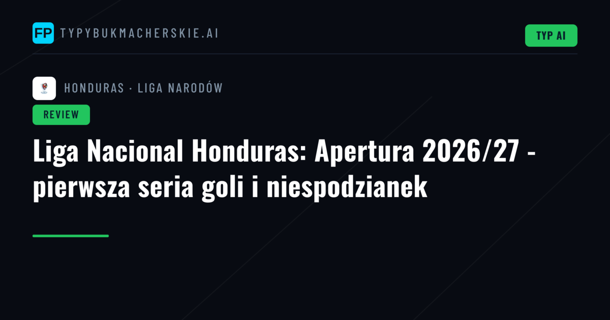 Liga Nacional Honduras: Apertura 2026/27 - pierwsza seria goli i niespodzianek