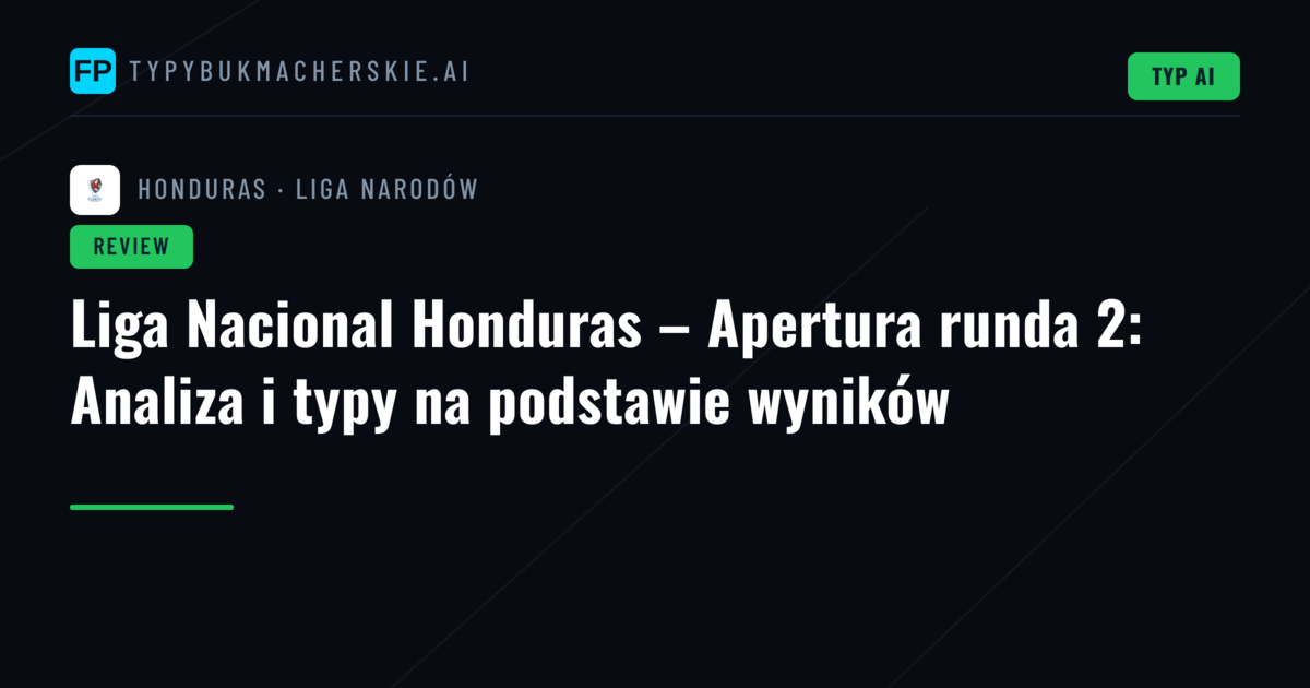 Liga Nacional Honduras – Apertura runda 2: Analiza i typy na podstawie wyników
