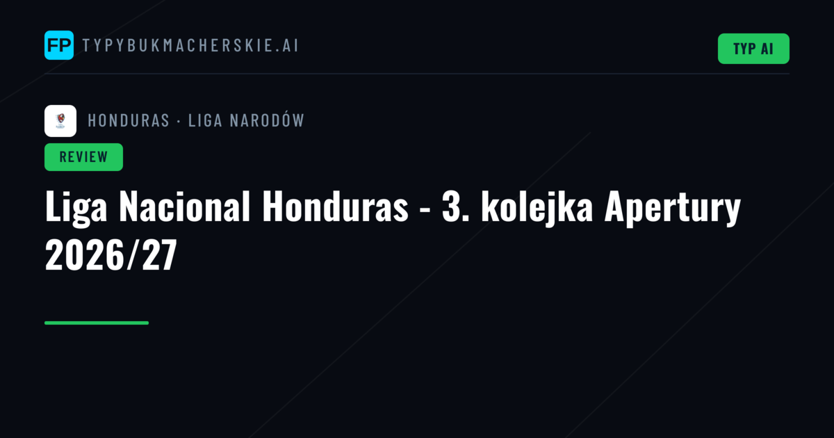 Liga Nacional Honduras - 3. kolejka Apertury 2026/27