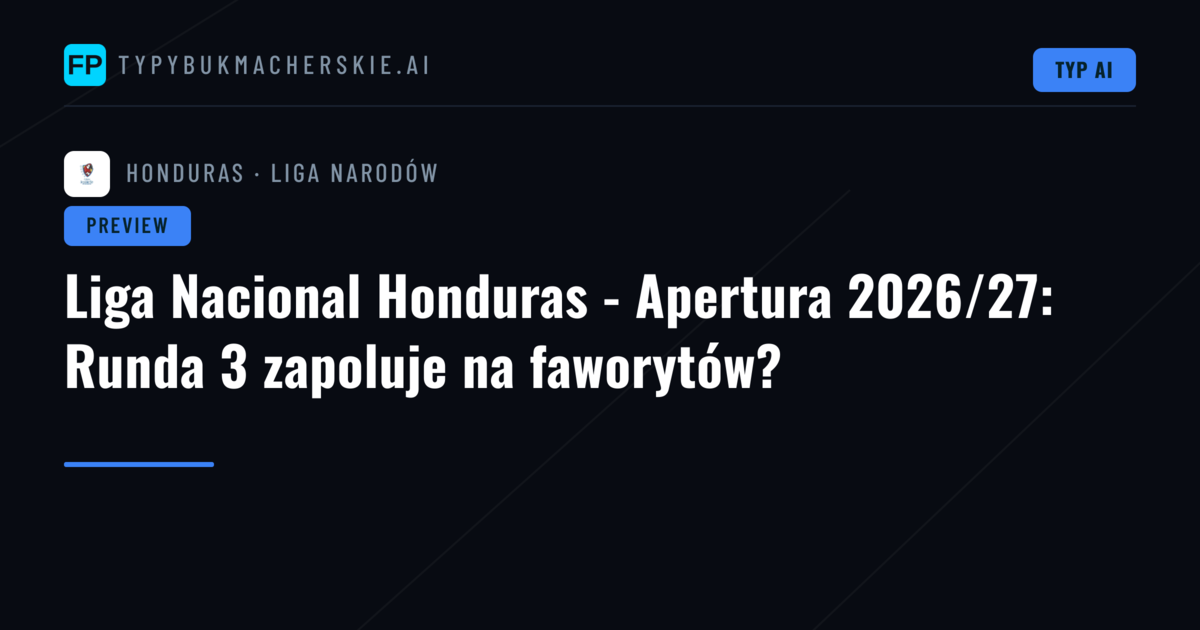 Liga Nacional Honduras - Apertura 2026/27: Runda 3 zapoluje na faworytów?