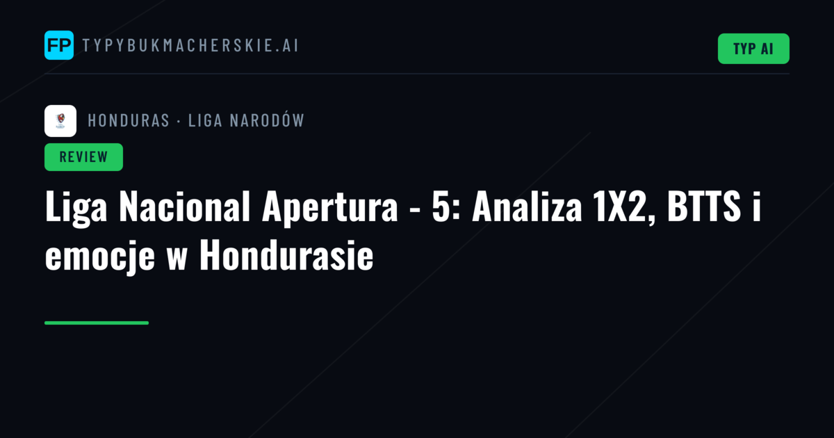 Liga Nacional Apertura - 5: Analiza 1X2, BTTS i emocje w Hondurasie