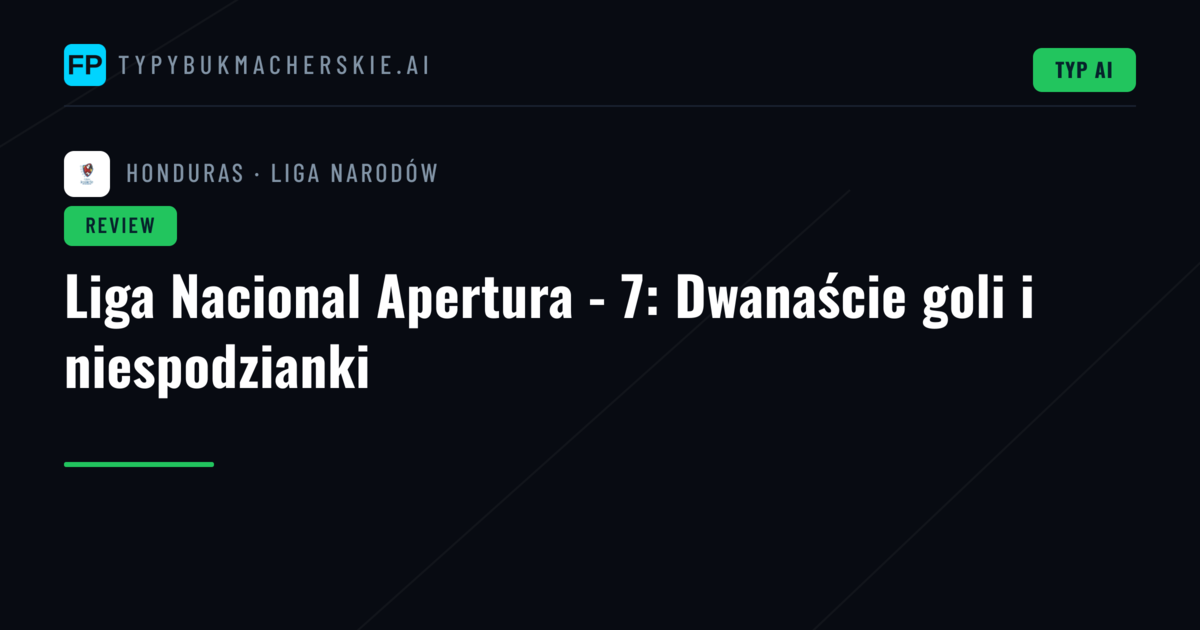 Liga Nacional Apertura - 7: Dwanaście goli i niespodzianki