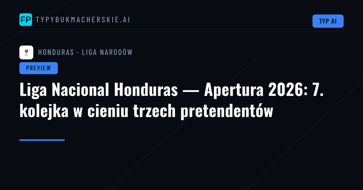 Liga Nacional Honduras — Apertura 2026: 7. kolejka w cieniu trzech pretendentów