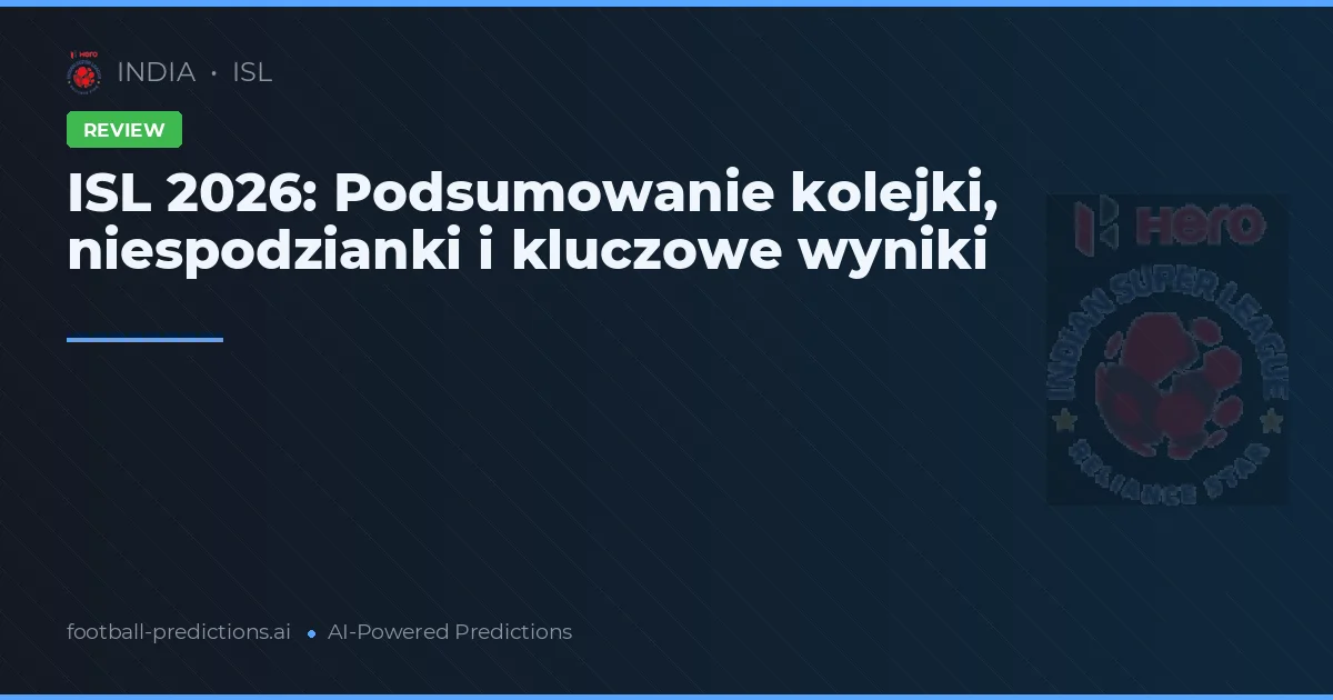 ISL 2026: Podsumowanie kolejki, niespodzianki i kluczowe wyniki