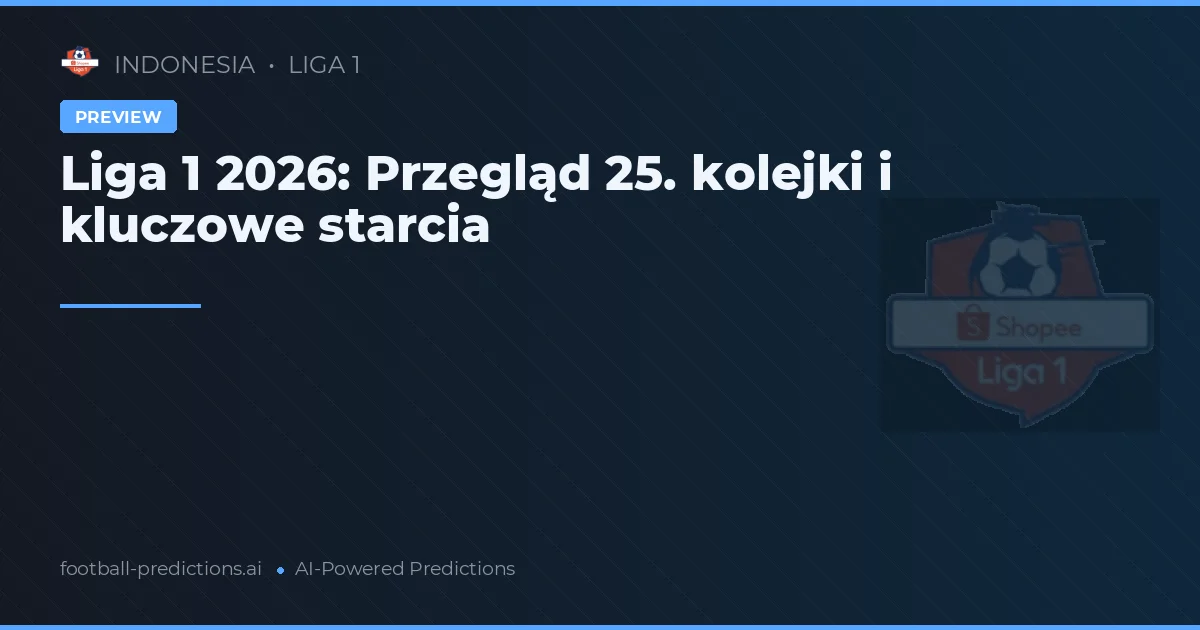 Liga 1 2026: Przegląd 25. kolejki i kluczowe starcia
